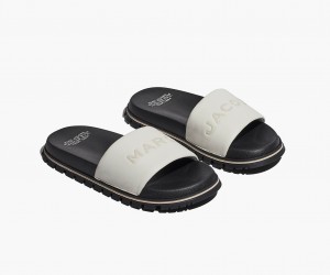 Marc Jacobs The Lær Badesandaler Sandaler Hvite | Norge_MJ46386