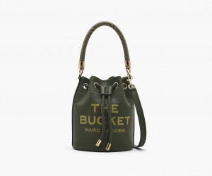 Marc Jacobs The Lær Bucket Crossbody Veske Grønn Gul | Norge_MJ12853