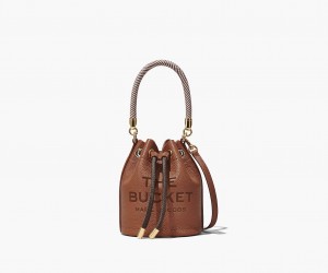 Marc Jacobs The Lær Mini Bucket Bøtteposer Brune | Norge_MJ43624