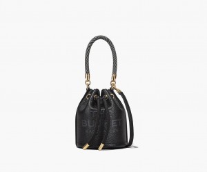 Marc Jacobs The Lær Mini Bucket Bøtteposer Svarte | Norge_MJ63627