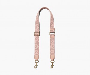 Marc Jacobs The Thin Outline Logo Webbing Veskestropp Rosa Multicolor | Norge_MJ35932