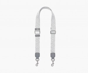 Marc Jacobs The Thin Outline Logo Webbing Veskestropp Grå Multicolor | Norge_MJ71031