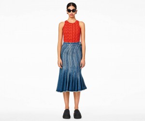 Marc Jacobs The Wave Denim Skirt Bukse Blå | Norge_MJ44064