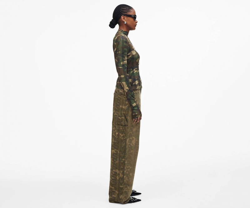 Marc Jacobs Camo Sheer Long Sleeve Topper Camouflage Multicolor | Norge_MJ88507