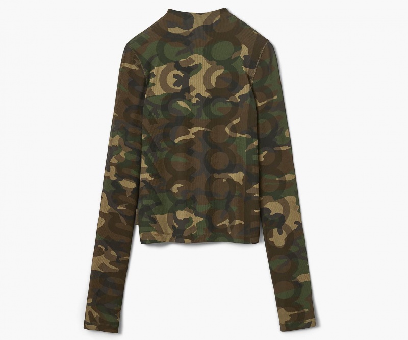 Marc Jacobs Camo Sheer Long Sleeve Topper Camouflage Multicolor | Norge_MJ88507