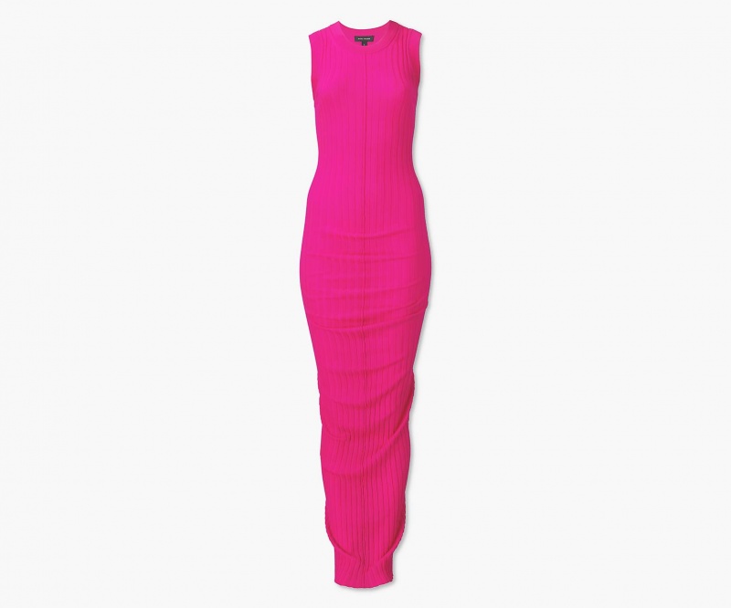 Marc Jacobs Fine Ribbet Merino Twisted Kjole Rosa | Norge_MJ93627