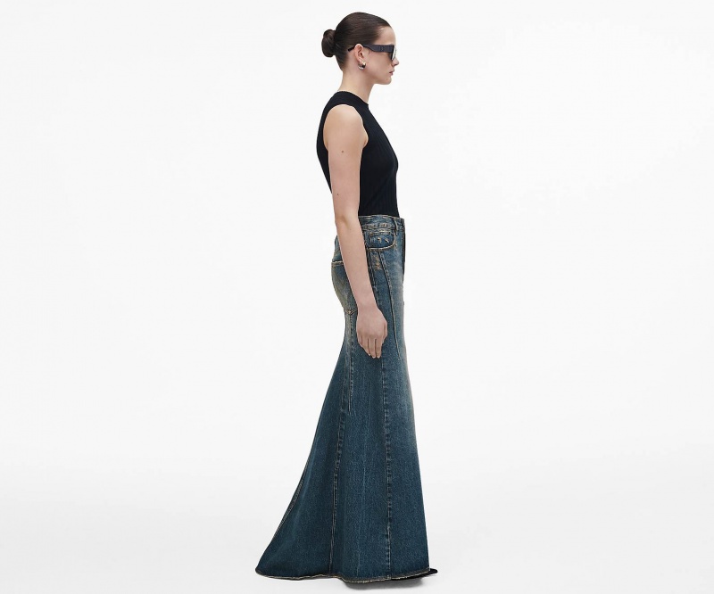 Marc Jacobs Long Fluted Skirt Bukse Indigo | Norge_MJ49566