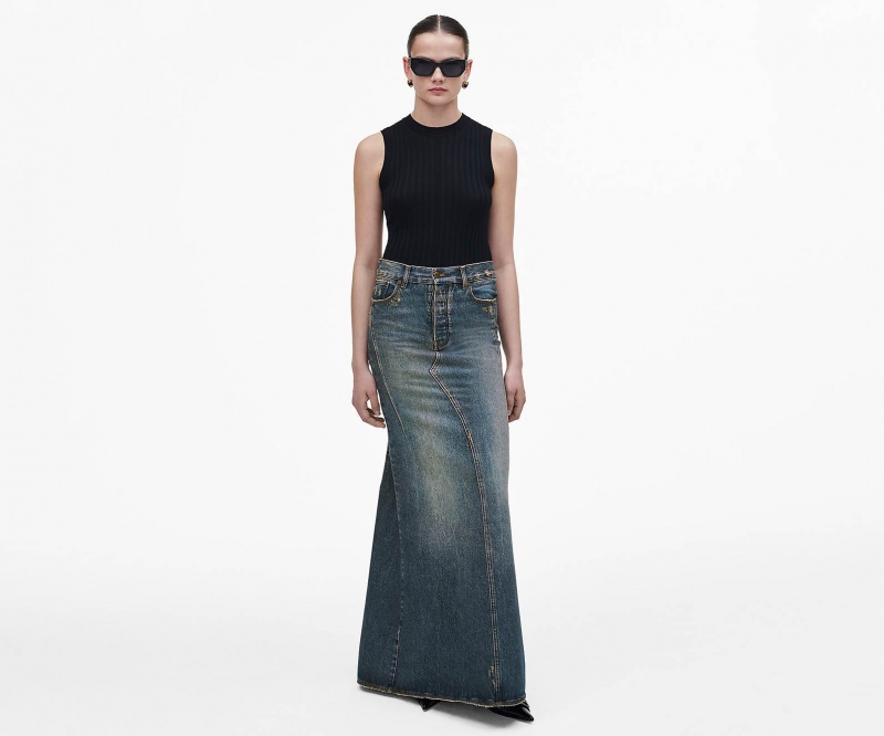 Marc Jacobs Long Fluted Skirt Bukse Indigo | Norge_MJ49566