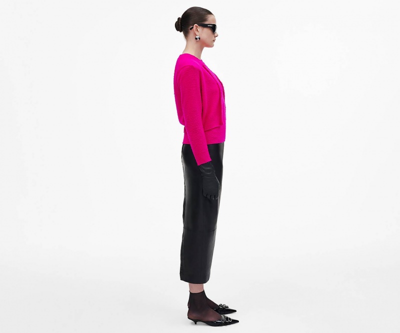 Marc Jacobs Pilled Hook and Eye Cardigan Topper Rosa | Norge_MJ77236