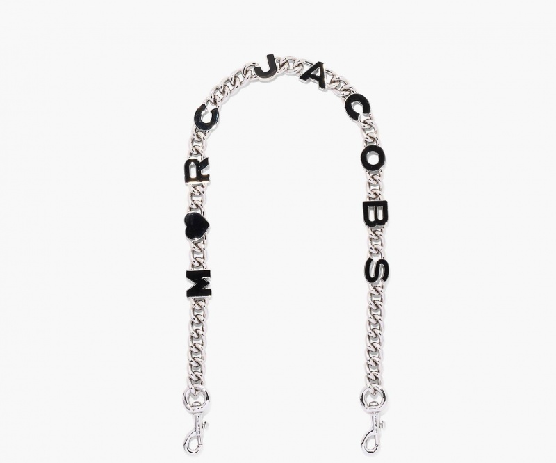 Marc Jacobs The Heart Charm Chain Shoulder Veskestropp Svarte Sølv | Norge_MJ68700