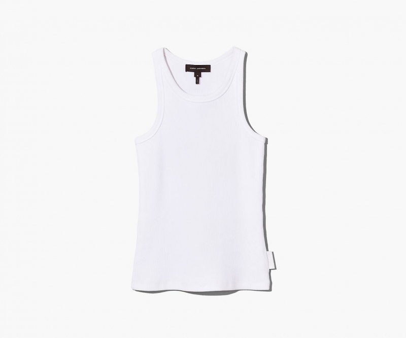 Marc Jacobs The Icon Rib Tank Topper Hvite | Norge_MJ57663