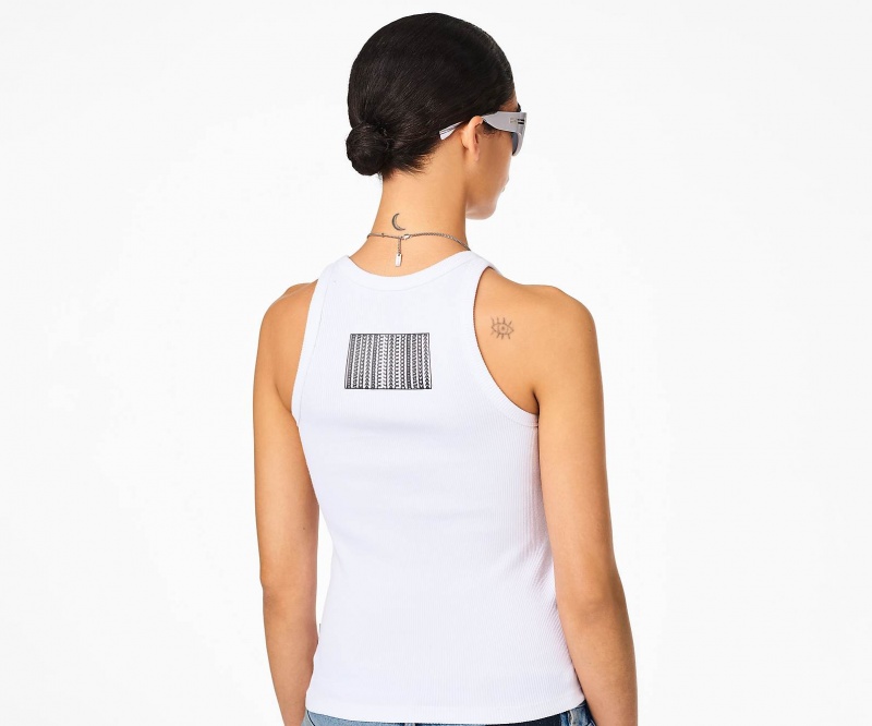 Marc Jacobs The Icon Rib Tank Topper Hvite | Norge_MJ57663