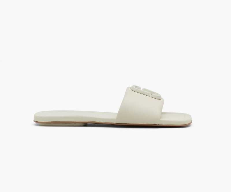 Marc Jacobs The J Marc Lær Sandaler Hvite | Norge_MJ71113