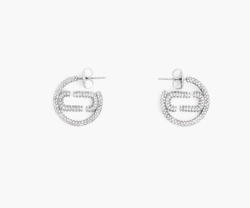 Marc Jacobs The J Marc Small Pave Hoops Øredobber Sølv | Norge_MJ38282