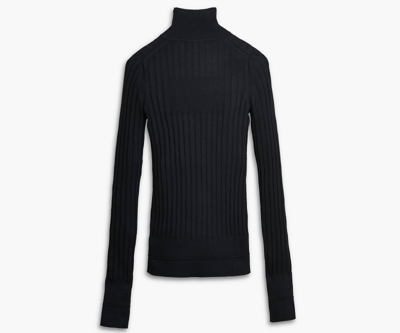 Marc Jacobs The Lette Ribbet Turtleneck Topper Svarte | Norge_MJ14622