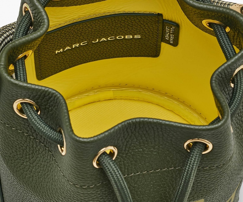 Marc Jacobs The Lær Bucket Bøtteposer Grønn Gul | Norge_MJ53676