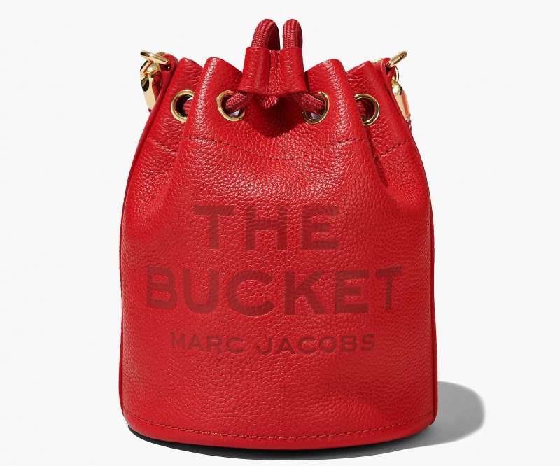 Marc Jacobs The Lær Bucket Bøtteposer Rød | Norge_MJ46725