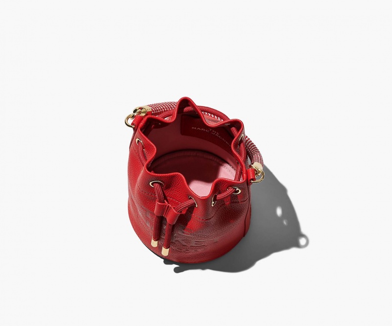 Marc Jacobs The Lær Bucket Bøtteposer Rød | Norge_MJ46725