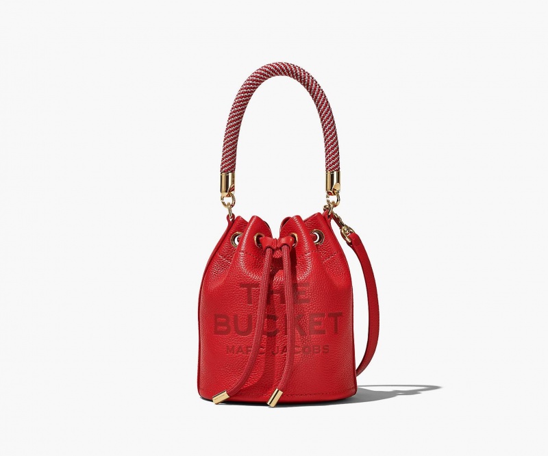 Marc Jacobs The Lær Bucket Bøtteposer Rød | Norge_MJ46725