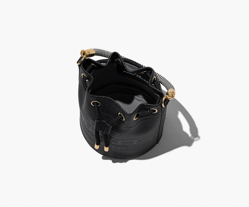 Marc Jacobs The Lær Bucket Bøtteposer Svarte | Norge_MJ57629