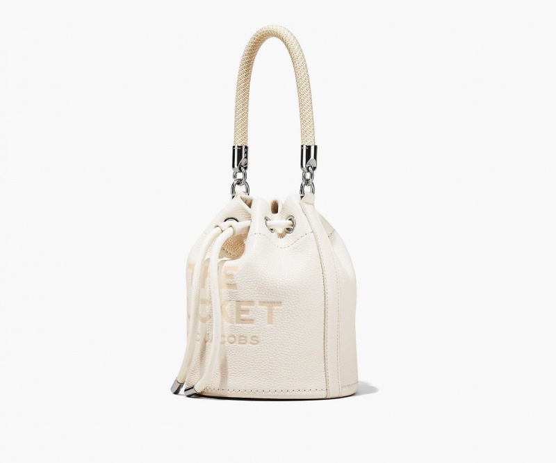 Marc Jacobs The Lær Bucket Crossbody Veske Sølv | Norge_MJ85665