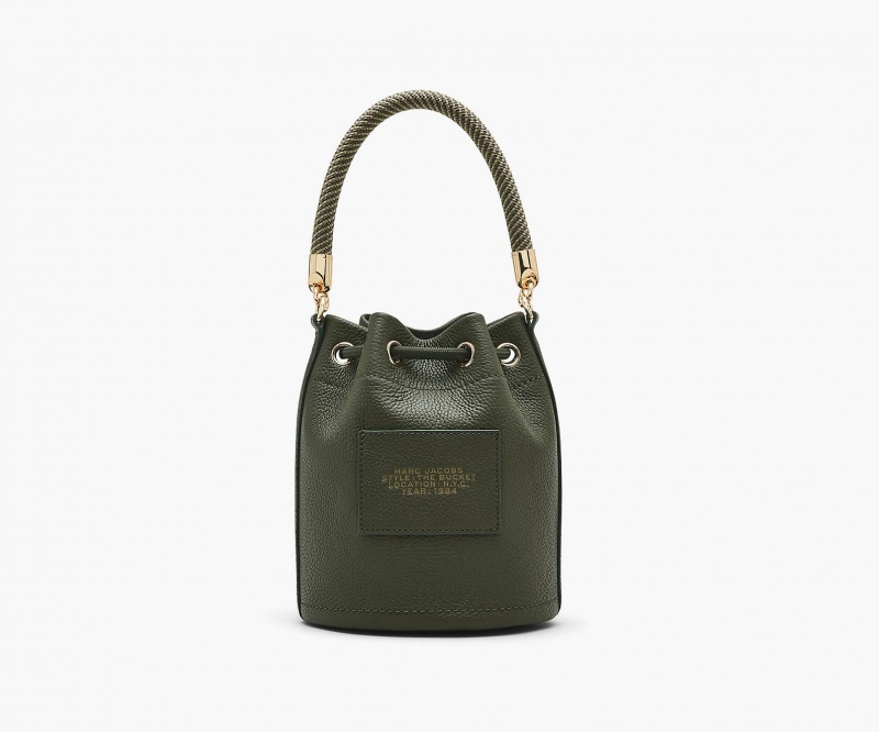 Marc Jacobs The Lær Bucket Crossbody Veske Grønn Gul | Norge_MJ12853