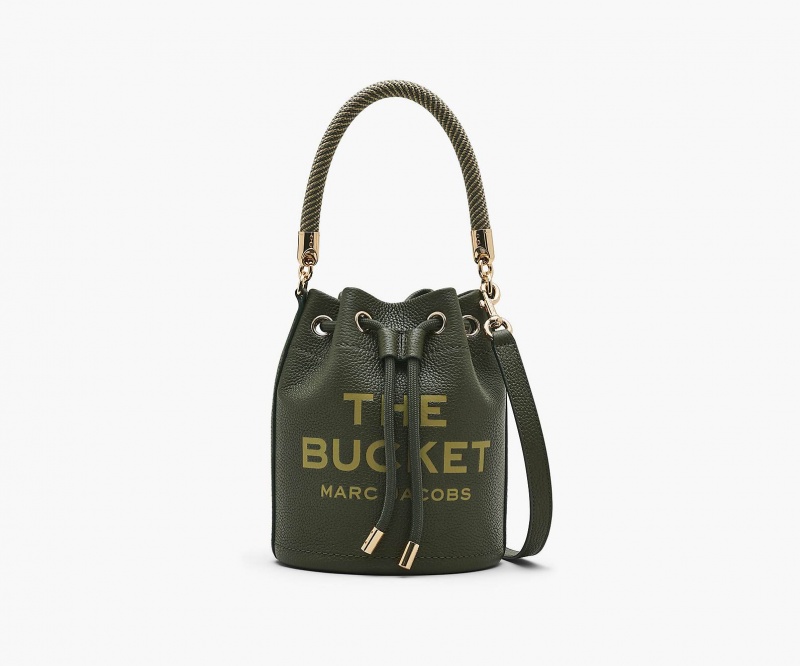 Marc Jacobs The Lær Bucket Crossbody Veske Grønn Gul | Norge_MJ12853