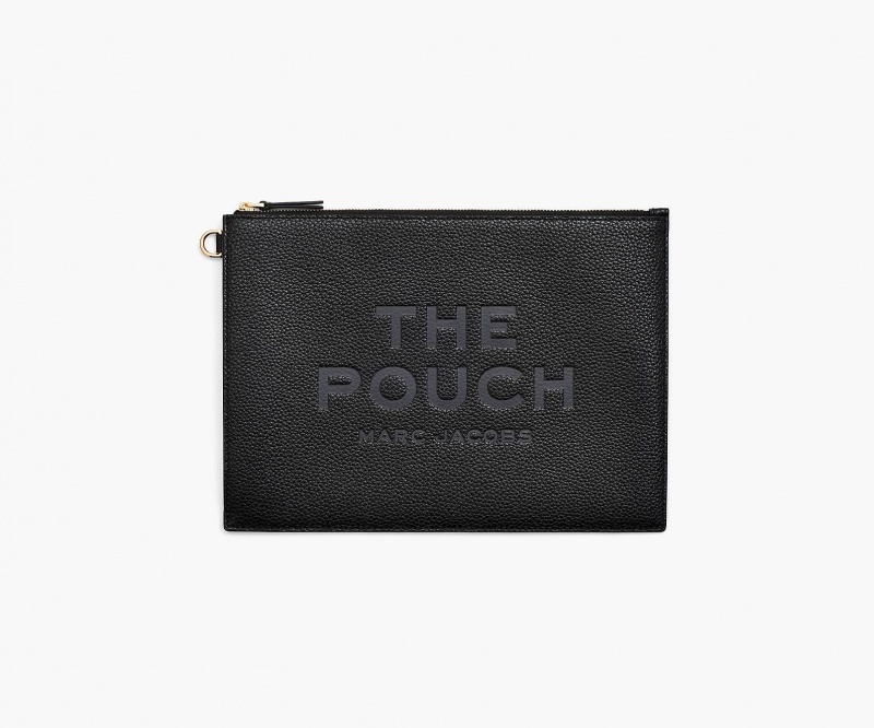 Marc Jacobs The Lær Large Pouch Lommebok Svarte | Norge_MJ39575