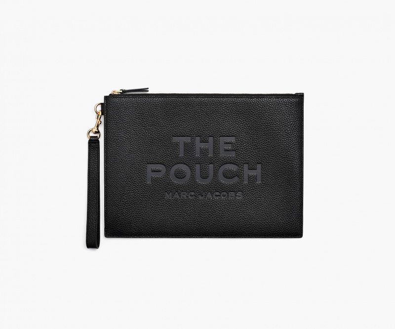 Marc Jacobs The Lær Large Pouch Lommebok Svarte | Norge_MJ39575