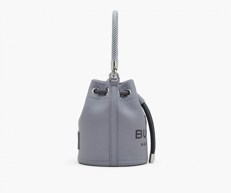 Marc Jacobs The Lær Mini Bucket Bøtteposer Grå | Norge_MJ39261