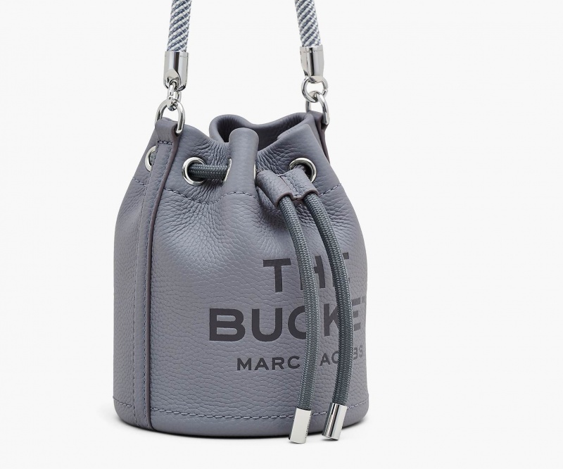 Marc Jacobs The Lær Mini Bucket Bøtteposer Grå | Norge_MJ39261