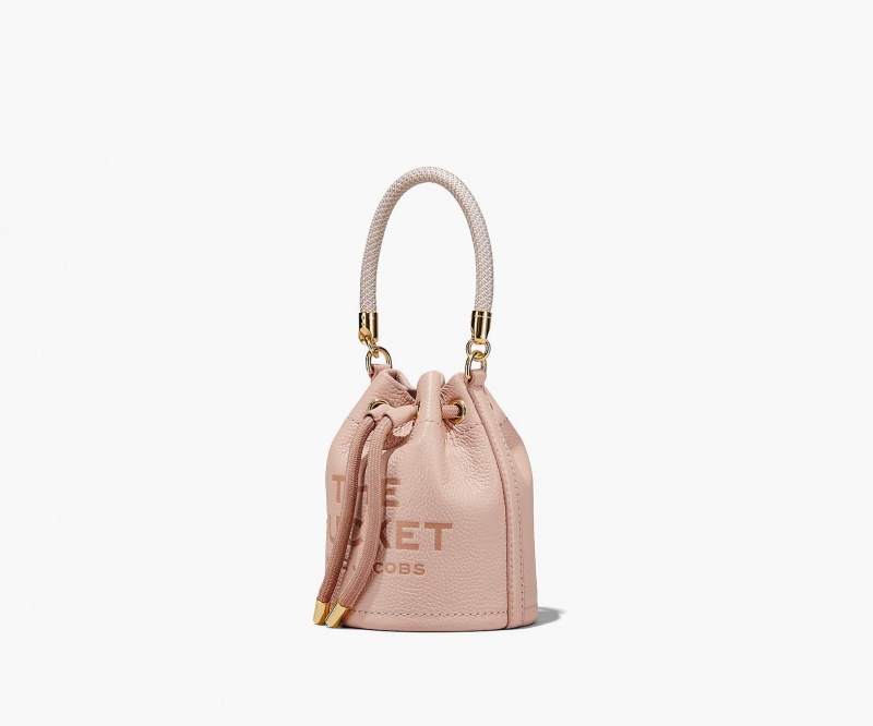 Marc Jacobs The Lær Mini Bucket Bøtteposer Rosa | Norge_MJ27941