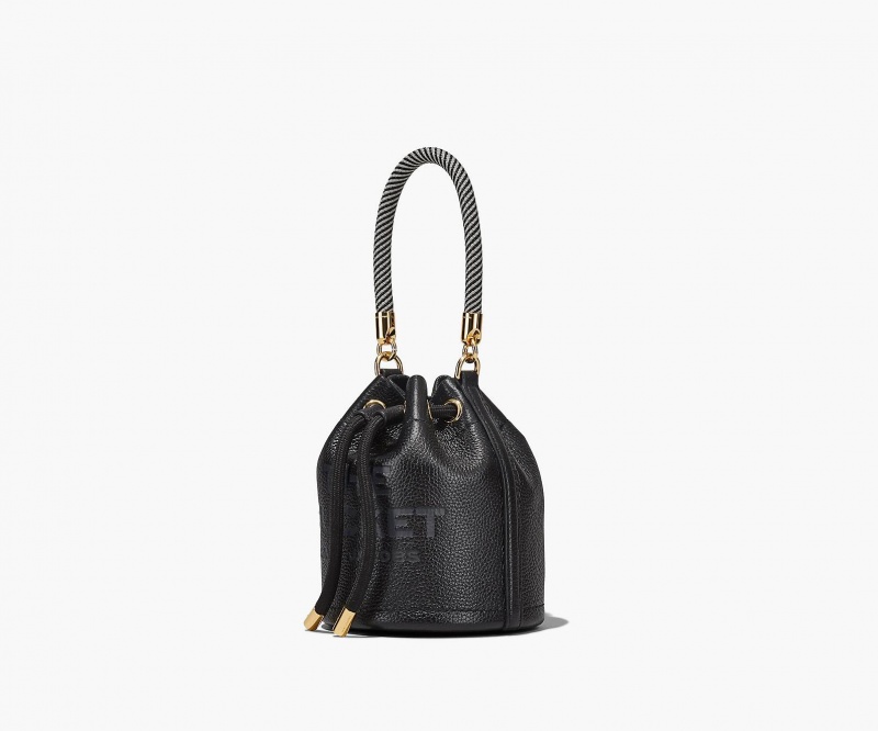 Marc Jacobs The Lær Mini Bucket Bøtteposer Svarte | Norge_MJ63627