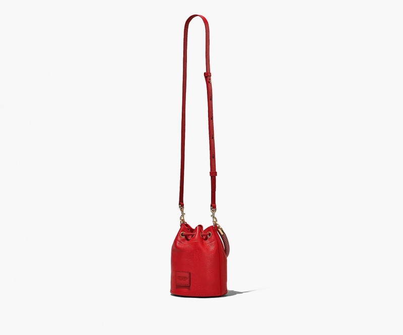 Marc Jacobs The Lær Mini Bucket Bøtteposer Rød | Norge_MJ37104