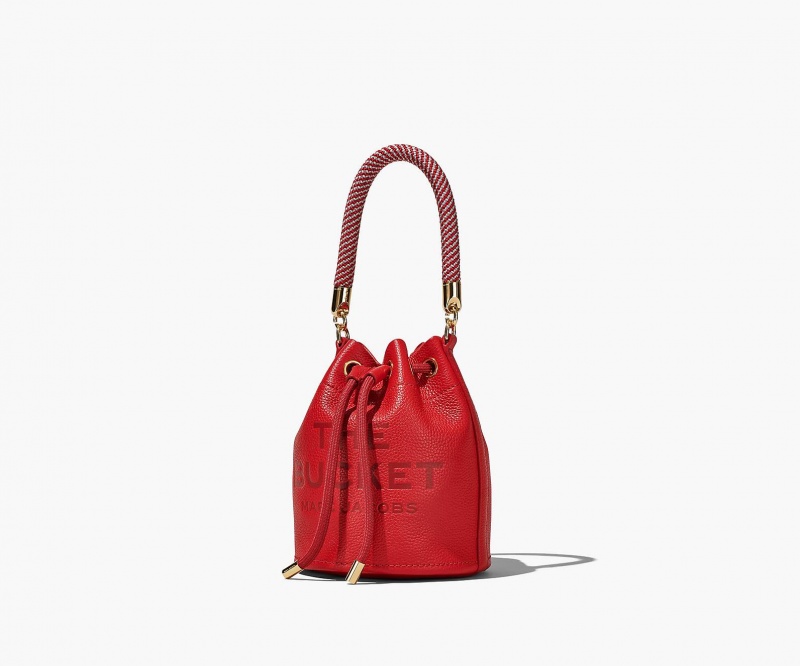 Marc Jacobs The Lær Mini Bucket Bøtteposer Rød | Norge_MJ37104