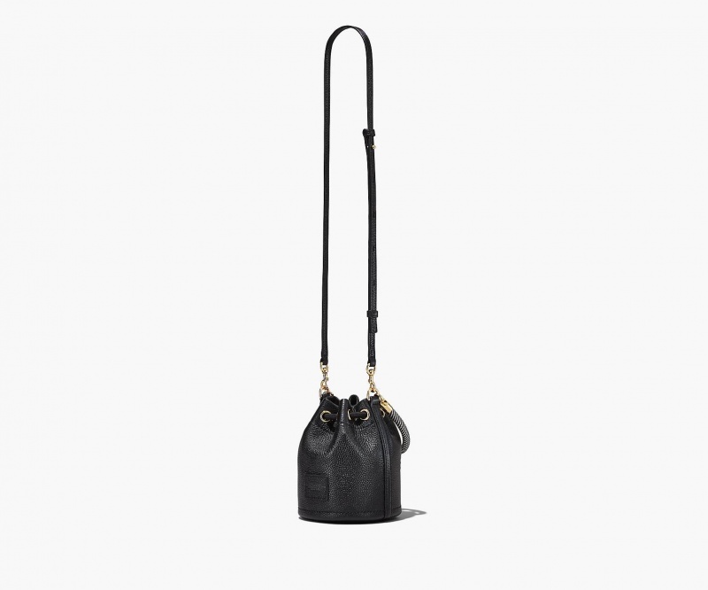 Marc Jacobs The Lær Mini Bucket Crossbody Veske Svarte | Norge_MJ82095