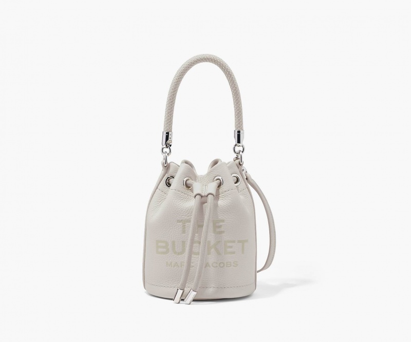 Marc Jacobs The Lær Mini Bucket Mini Vesker Sølv | Norge_MJ56218