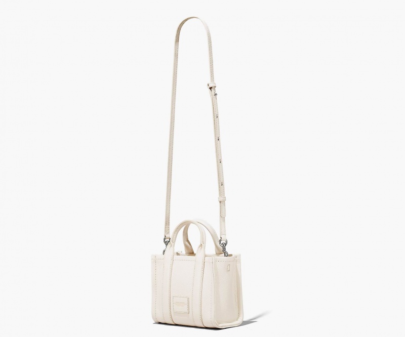 Marc Jacobs The Lær Mini Tote Crossbody Veske Sølv | Norge_MJ90876