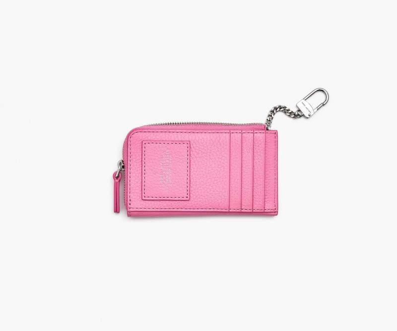 Marc Jacobs The Lær Top Zip Lommebok Rosa | Norge_MJ80299