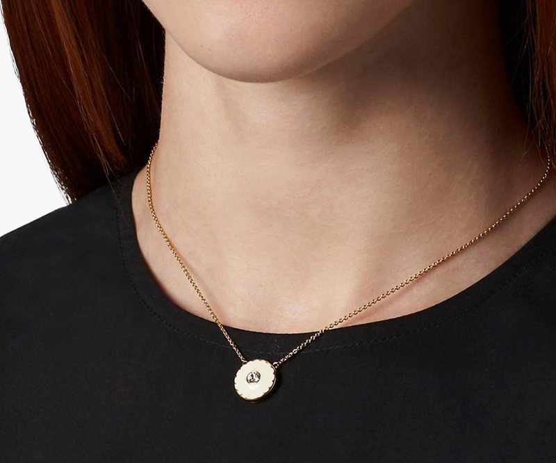 Marc Jacobs The Medallion Pendant Halskjeder Pisket Krem Gull | Norge_MJ10585