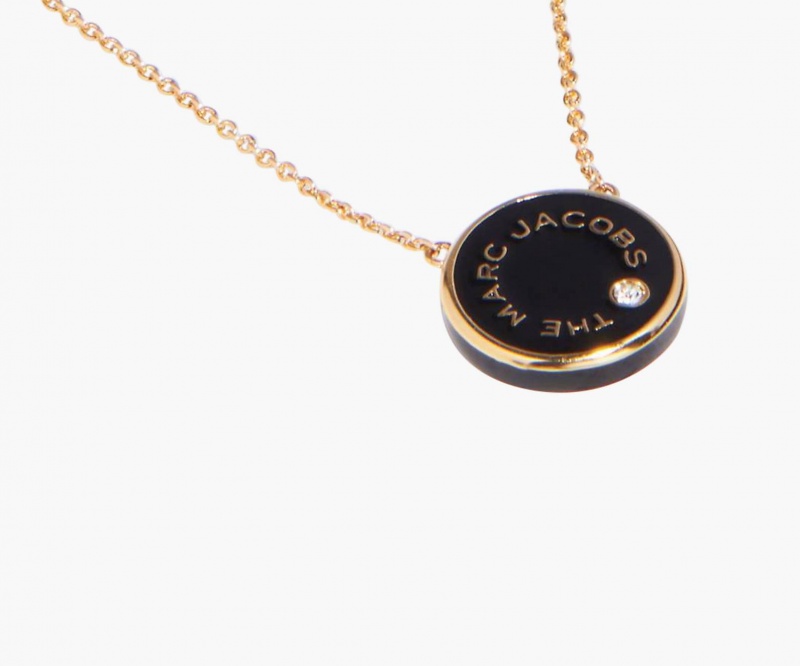 Marc Jacobs The Medallion Pendant Halskjeder Svarte Gull | Norge_MJ54359