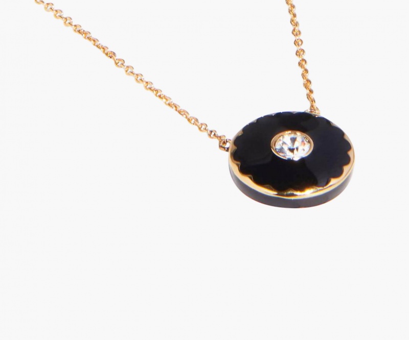 Marc Jacobs The Medallion Pendant Halskjeder Svarte Gull | Norge_MJ54359