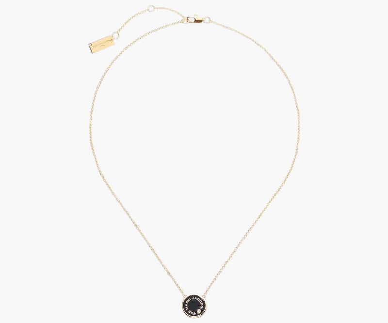 Marc Jacobs The Medallion Pendant Halskjeder Svarte Gull | Norge_MJ54359