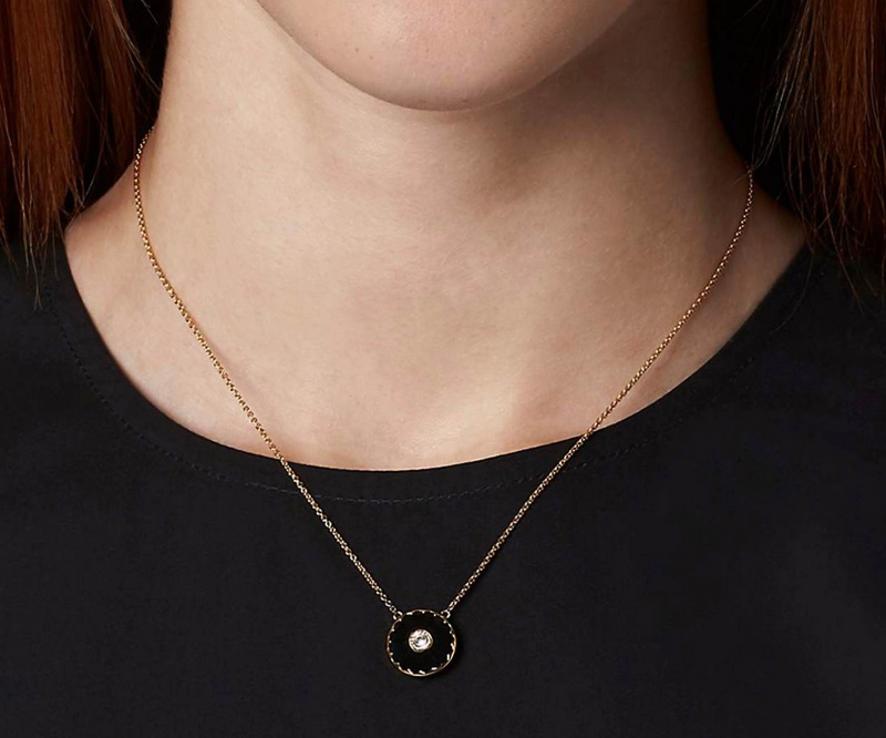 Marc Jacobs The Medallion Pendant Halskjeder Svarte Gull | Norge_MJ54359