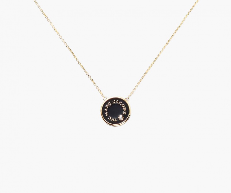 Marc Jacobs The Medallion Pendant Halskjeder Svarte Gull | Norge_MJ54359