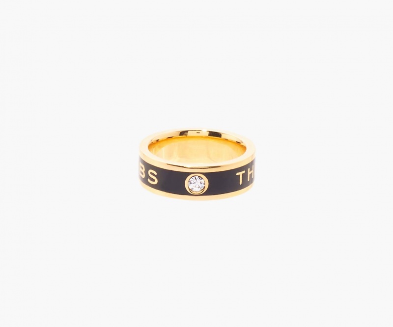 Marc Jacobs The Medallion Ringer Svarte Gull | Norge_MJ37779