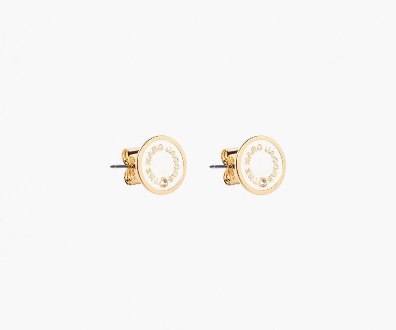 Marc Jacobs The Medallion Studs Øredobber Pisket Krem | Norge_MJ10331