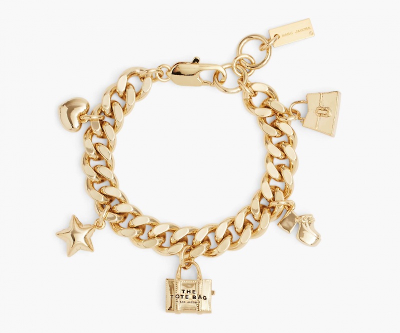 Marc Jacobs The Mini Icon Charm Armbånder Lyse Gull | Norge_MJ45221