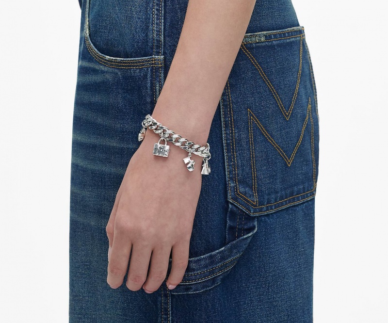 Marc Jacobs The Mini Icon Charm Armbånder Lyse Sølv | Norge_MJ83934