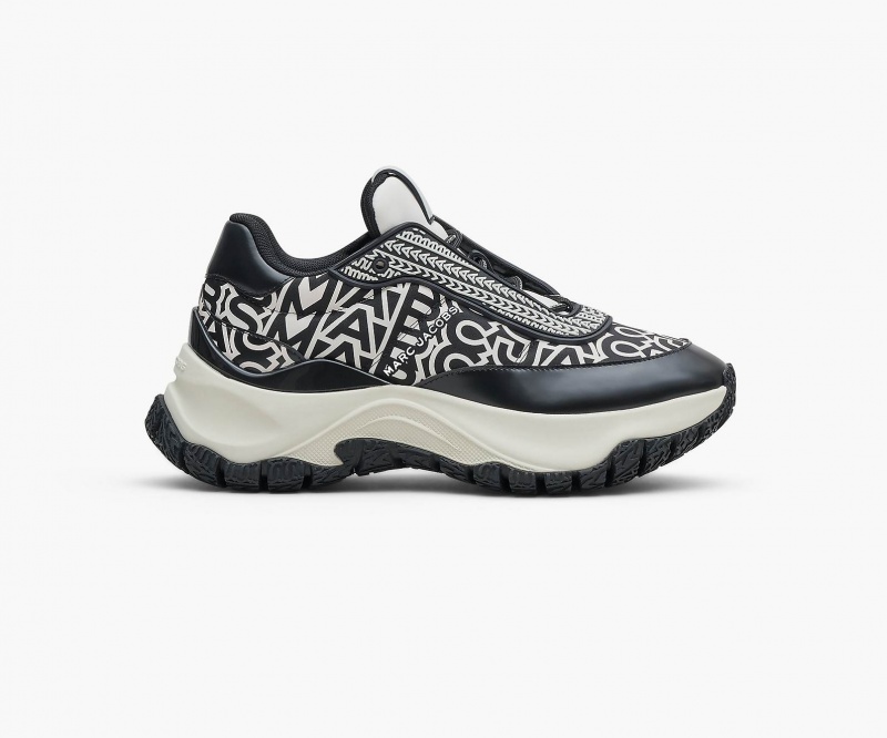 Marc Jacobs The Monogram Lazy Runner Sneakers Svarte Hvite | Norge_MJ68761